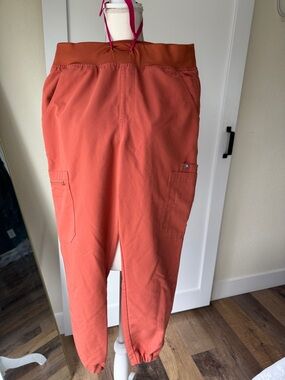Rust Orange Cargo Jogger Pants